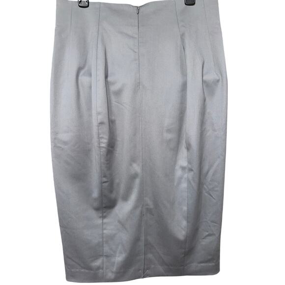 Victoria’s Secret Body By Victoria Pencil Skirt Gray Stretch Slit Zip Career 14 - Picture 2 of 11